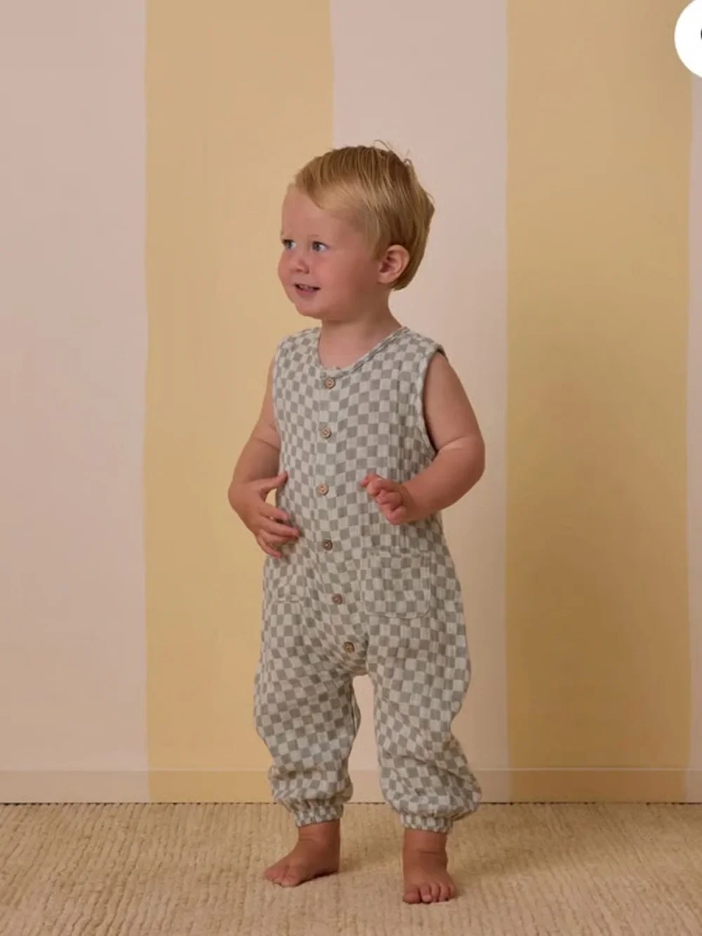 Sage check Woven jumpsuit